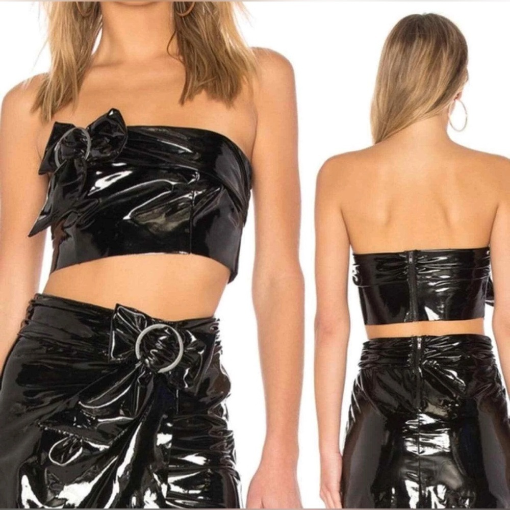 LOVERS + FRIENDS Vivi Top Crop Black Size S AND Vivi skirt Black Size‎ S NWOT